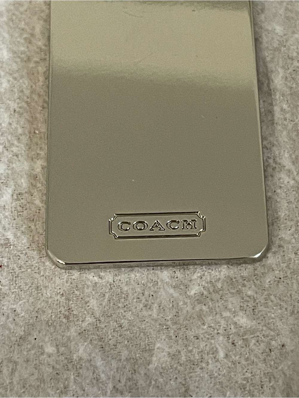 COACH Silver Metal Tag Keychain Charm - Picture 3 of 5